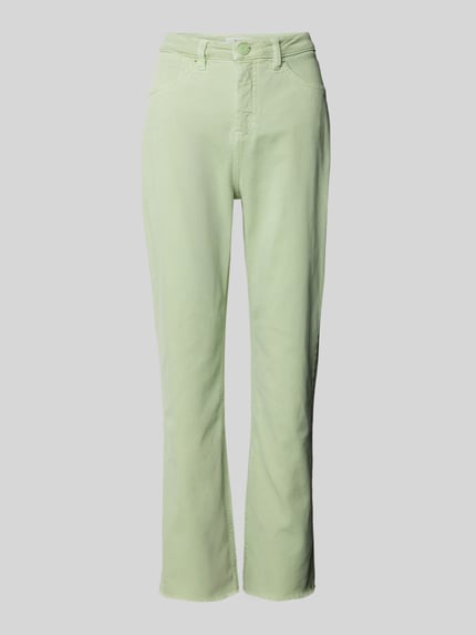 OPUS Tapered Fit Jeans mit offenem Saum Modell 'Eboni' Hellgruen 2