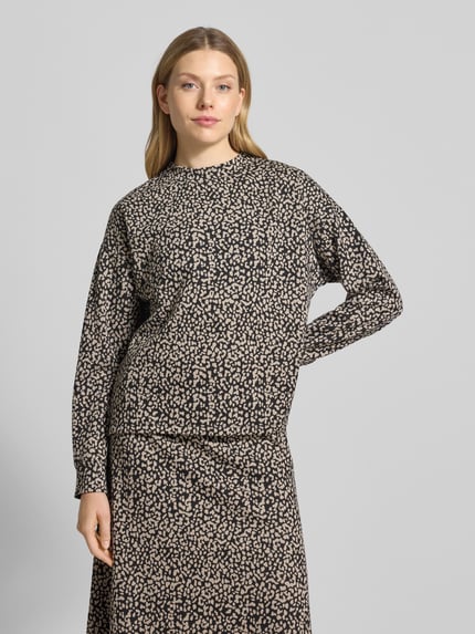 Milano Italy Gebreide pullover met opstaande kraag Grafiet - 4