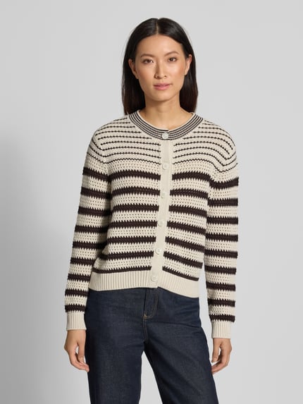 Brax Regular Fit Strickjacke aus reiner Baumwolle Modell 'ANN' Ecru 4