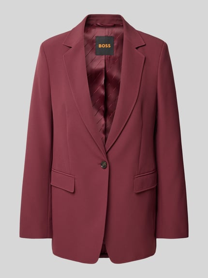BOSS Orange Regular Fit Longblazer mit Schulterpolstern Bordeaux 1