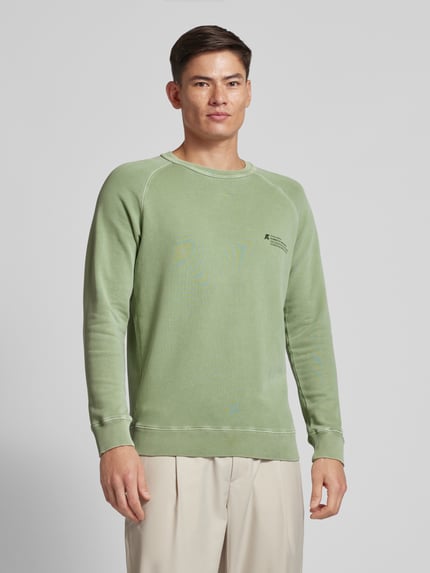 Thinking Mu Sweatshirt mit Label-Print Modell 'ACACIA' Gruen 4