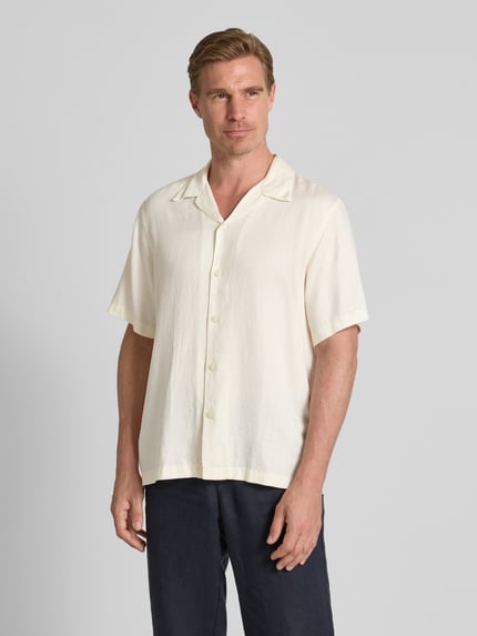 Selected Regular fit vrijetijdsoverhemd van een mix van lyocell en linnen, model 'REGNOA' Offwhite - 4