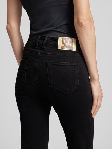 Goldgarn Slim fit jeans met franjes, model 'LINDENHOF' Zwart - 3