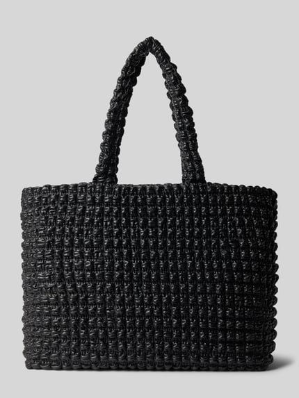 Produktfoto, Torba shopper w imitacji skóry model 'MHATI' od HUGO, efekt: jednolity kolor, zamek błyskawiczny, główna przegroda, przegródka, naszywka z logo, uchwyt, wykończenie materiału: sztuczna skóra