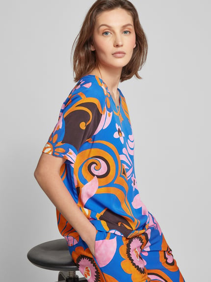 Smith and Soul Blouseshirt van viscose met bloemenmotief Blauw - 3