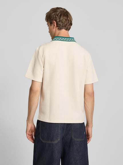 REVIEW Regular Fit Poloshirt mit Logo-Stitching Modell 'Fancy' Ecru 5