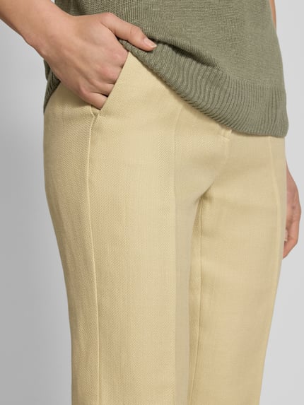 Weekend Max Mara Spodnie materiałowe o kroju regular fit w kant model ‘AGAPE’ Piaskowy 3
