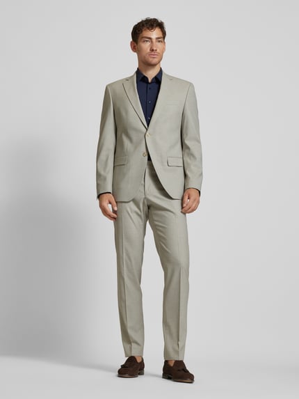 BOSS Slim Fit Businesshemd aus Feintwill mit Stretch-Anteil Modell 'HANK' Marine 1