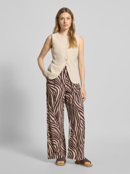 MANGO Stoffhose aus Viskose-Mix im Allover-Look Modell 'NIKITA' Black 1