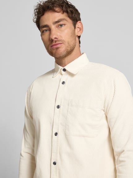 Tom Tailor Denim Relaxed Fit Cordhemd aus reiner Baumwolle Offwhite 3
