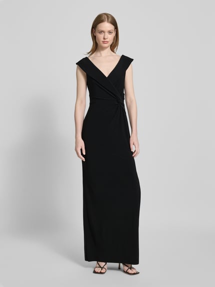 Lauren Ralph Lauren Abendkleid mit V-Ausschnitt Modell 'LEONIDAS' Black 4