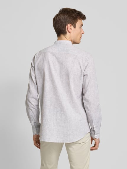 Emporio Armani Regular Fit Freizeithemd aus Leinen-Baumwoll-Mix Hellbraun 5