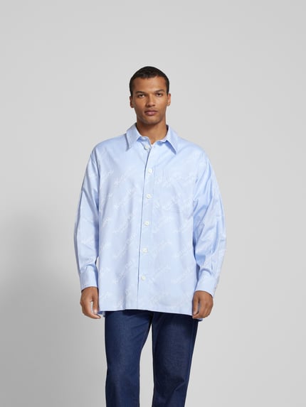 Kenzo Vrijetijdsoverhemd met all-over labelprint Blauw - 4