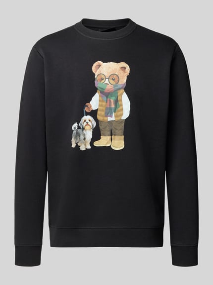Produktfoto, Sweatshirt mit Motiv-Print von CHILL PILL, mieszanka bawełny, krój regular fit, okrągły dekolt, długość tyłu w rozmiarze M: 68 cm, długość rękawów w rozmiarze M: 74 cm