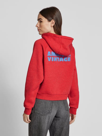 American Vintage Hoodie met motiefprint, model 'DOVEN' Rood - 5
