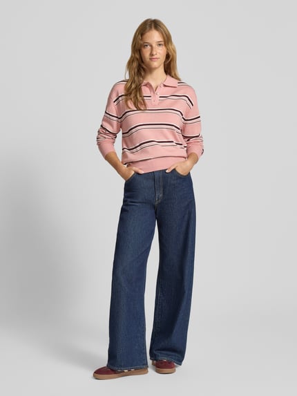 LeGer Sweter z dzianiny o kroju regular fit z dodatkiem wełny model „Lilith” Różowawy 1