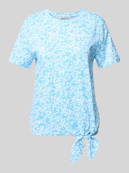 Tom Tailor Denim T-shirt o kroju regular fit z wiązanym detalem Jasnoniebieski 2
