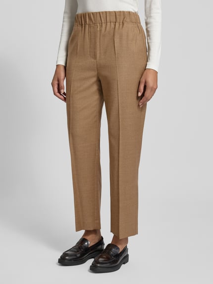 Weekend Max Mara Regular fit stoffen broek van scheerwolmix, model 'HATELEY' Hazelnoot - 4