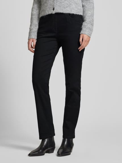 Raphaela By Brax Straight Fit Jeans mit elastischem Bund Black 4