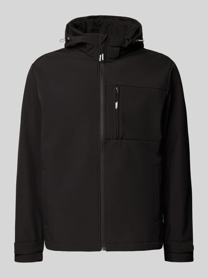 JACK & JONES Softshell-Jacke mit Brusttasche und Ärmelriegeln Black 2