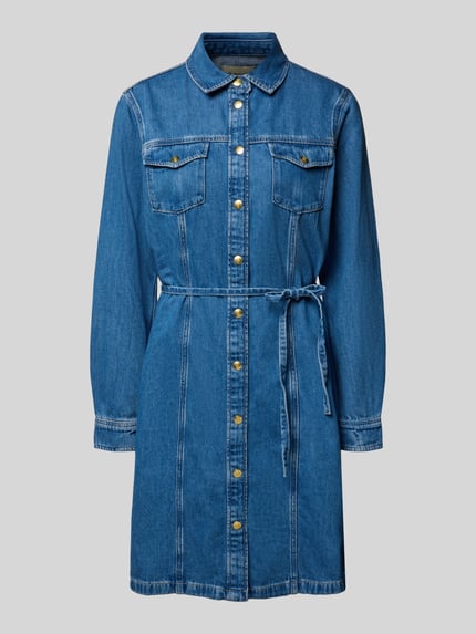 GANT Figurumspielendes Freizeitkleid aus Baumwoll-Viskose-Mix Jeansblau 2