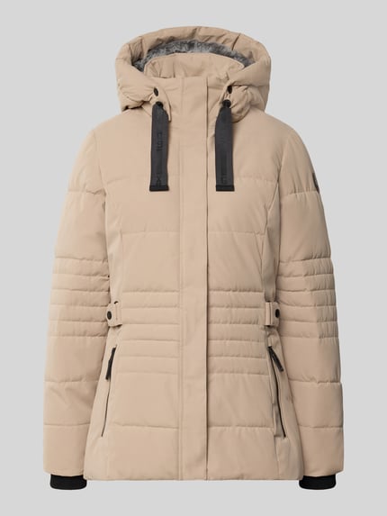 Produktfoto, Jacke mit Kapuze und Label-Patch von G.I.G.A. DX in Beige mit gestepptem Material-Mix und Baumwoll-Anteil, Seitentaschen