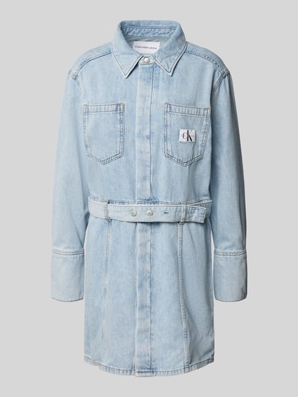 Calvin Klein Jeans Jeanskleid mit Taillengürtel Hellblau 2