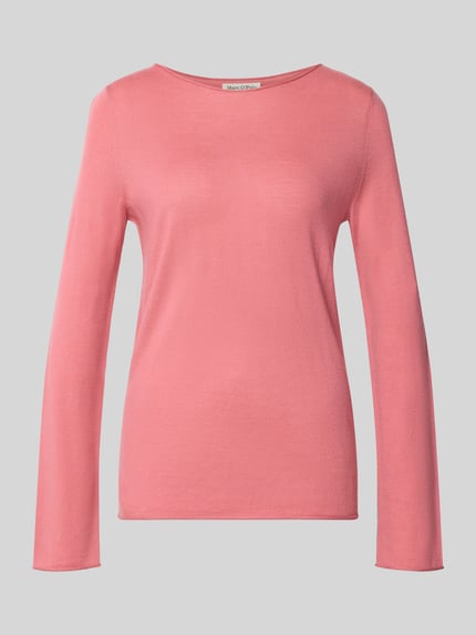 Produktfoto, różowy Regular Fit Pullover aus reiner Schurwolle od Marc O'Polo, damski sweter, gładka faktura, kontekst: damski sweter od Marc O'Polo
