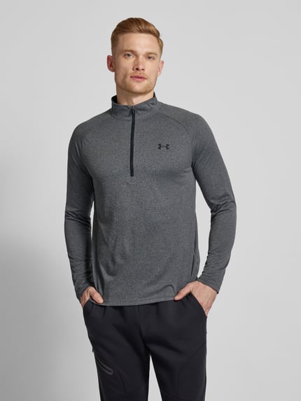 Under Armour Bluzka z wiskozy z długim rękawem i zapinanym kołnierzem Antracytowy 4