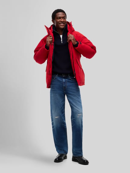 Tommy Hilfiger Regular Fit Troyer mit Woll-Baumwoll-Anteil  Marine 1