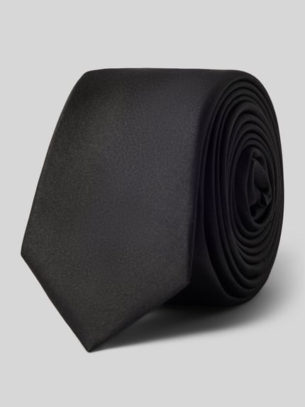 OLYMP Level 5 Stropdas van pure zijde in effen look Zwart - 1
