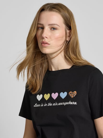 PIECES Regular Fit T-Shirt aus reiner Baumwolle Modell 'MARIA' Black 3