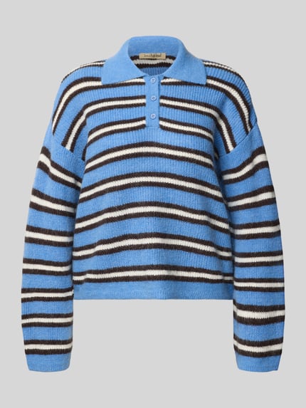 Pullover mit Woll-Anteil und kurzer Knopfleiste Shop The Look MANNEQUINE
