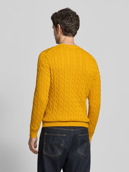 GANT Regular fit pullover met geborduurd logo Donkergeel - 5