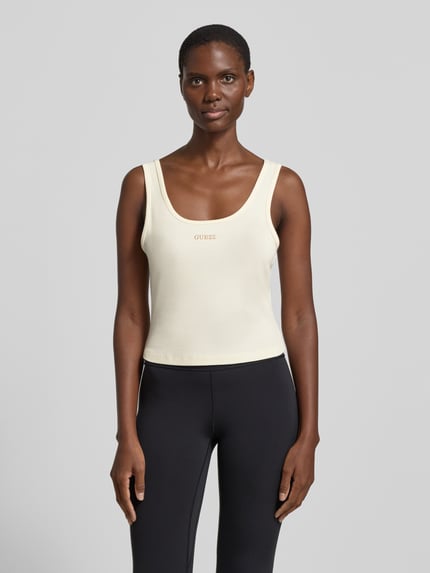 GUESS Activewear Slim Fit Top mit Logo-Stitching Modell 'Circe' Weiss 4