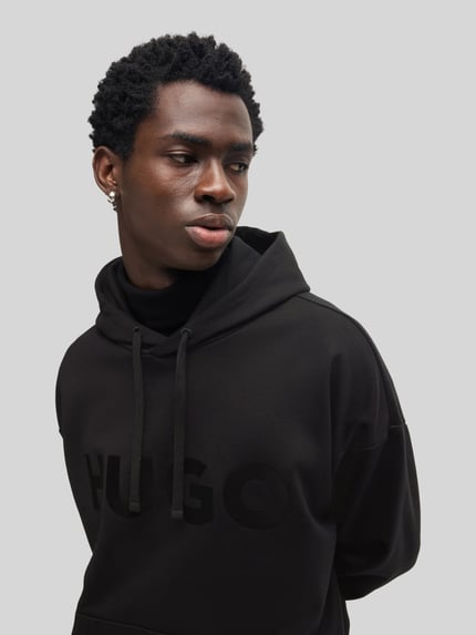 HUGO Oversized Hoodie aus reiner Baumwolle Modell 'DITCHLE' Black 3