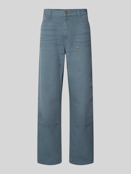Produktfoto, Hose mit Eingrifftaschen Modell 'Dearbor' van Carhartt Work In Progress in blauw, puur katoen, regular fit, steekzakken, bandwijdte maat 32/32 46 cm, binnenbeenlengte 80 cm