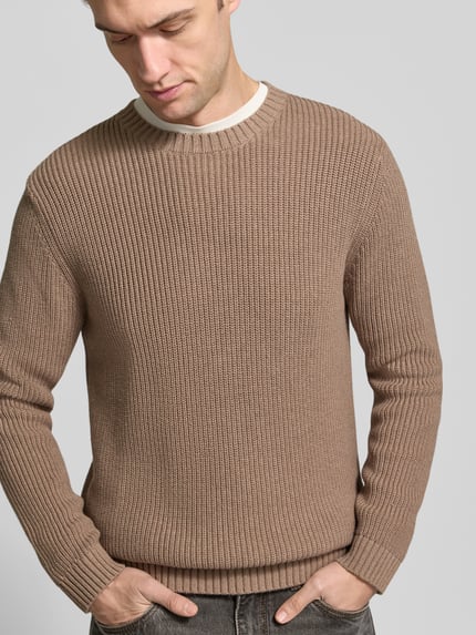 s.Oliver RED LABEL regular fit trui van puur katoen Middenbruin - 3