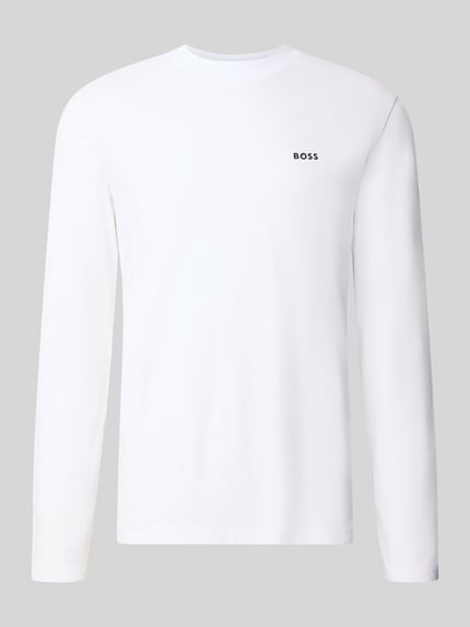 BOSS Green Longsleeve mit Logo-Schriftzug Weiss 2