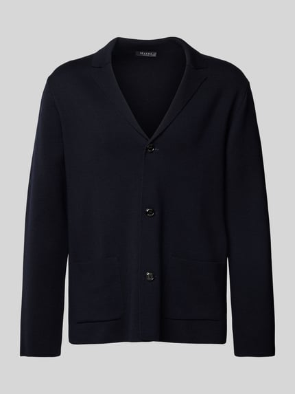 MAERZ Muenchen Strickjacke mit Reverskragen Marine 2