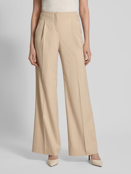 MORE Wide Leg Stoffhose mit Bügelfalten Beige 4