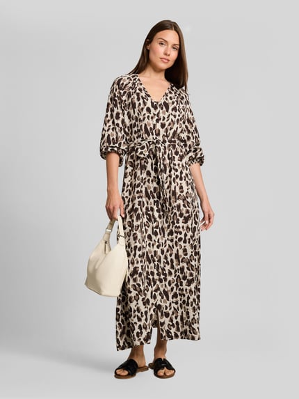 Tom Tailor Tailliertes Freizeitkleid aus Viskose-Mix Mittelbraun 1