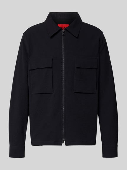 HUGO regular fit overjacket van katoenmix Mondall 'ESELIO' Zwart - 2