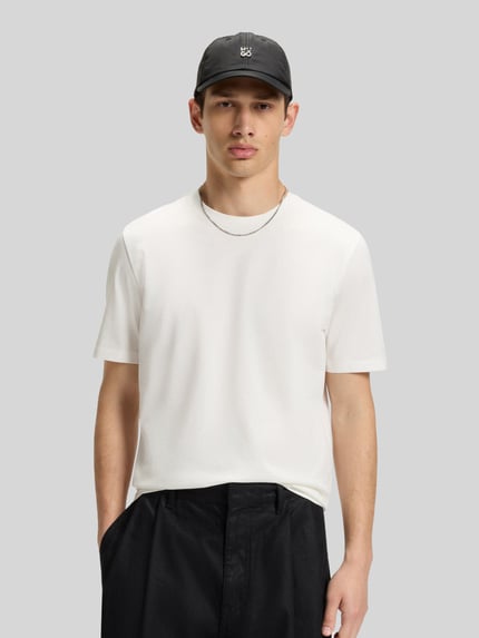 HUGO Slim Fit T-Shirt aus reiner Baumwolle Modell 'DIMERSTEE' Offwhite 4