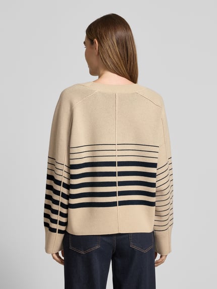 BOSS Oversized gebreide pullover van een mix van scheerwol en kasjmier, model 'FUDALI' Beige gemêleerd - 5