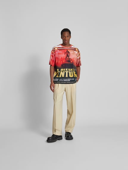 Diesel oversized t-shirt met all-over print Rood - 1