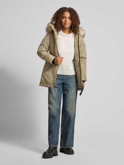ONLY Taillierter Parka mit Kunstfellbesatz Modell 'IRIS' Khaki 1