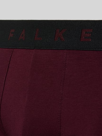 Produktfoto, Trunks im 2er-Pack mit elastischem Logo-Bund von FALKE, Baumwoll-Mix, burgunderrot mit schwarzem Bund, Modell Daily Comfort