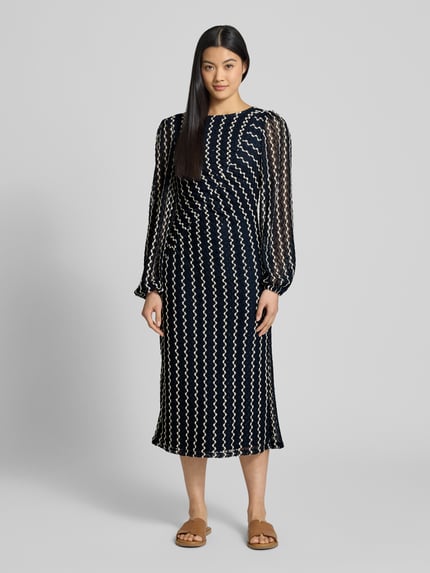 VILA Midi-jurk met ronde hals, model 'ELLEN' Marineblauw - 4