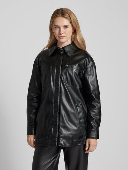 GUESS Hemdbluse in Leder-Optik Modell 'MAREVA' Black 4